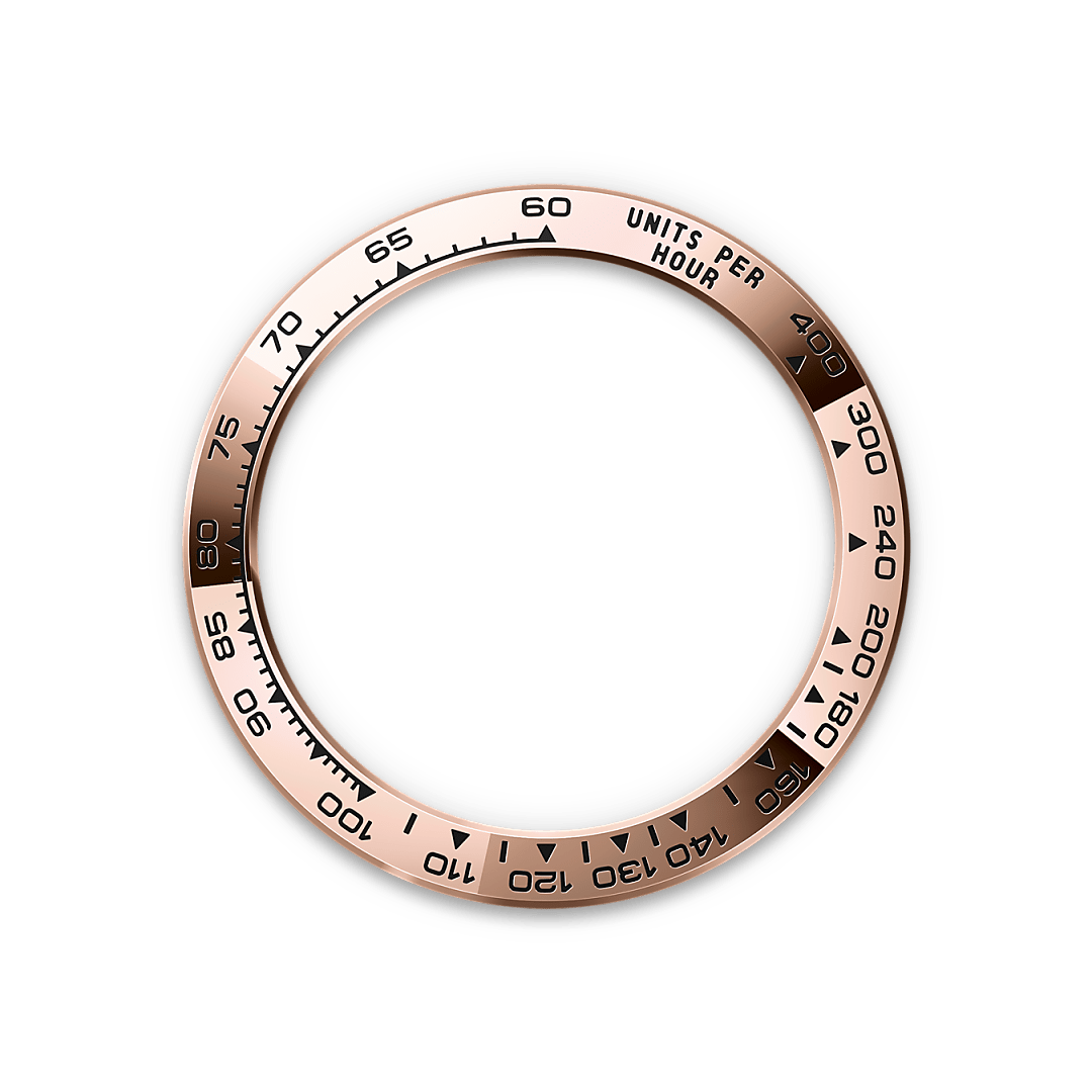 Rolex Cosmograph Daytona, 18 Karat Everose-Gold, M126505-0005 – Goldschmiede Hofacker – Rolex Lünette