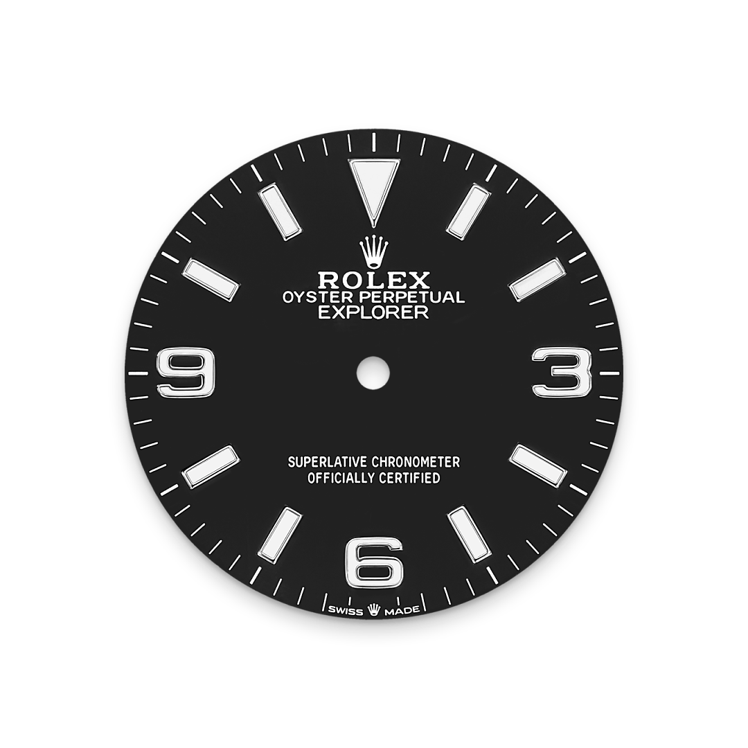 Rolex Explorer 36, Edelstahl Oystersteel, M124270-0001 – Goldschmiede Hofacker – Rolex Zifferblatt