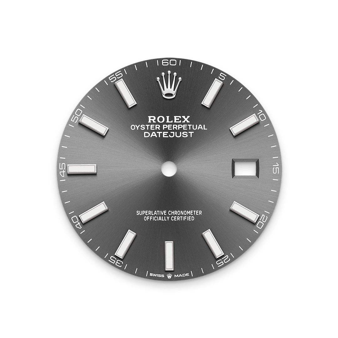 Rolex Datejust 41, Rolesor weiß (Kombination aus Edelstahl Oystersteel und Weißgold), M126334-0014 – Goldschmiede Hofacker – Rolex Zifferblatt