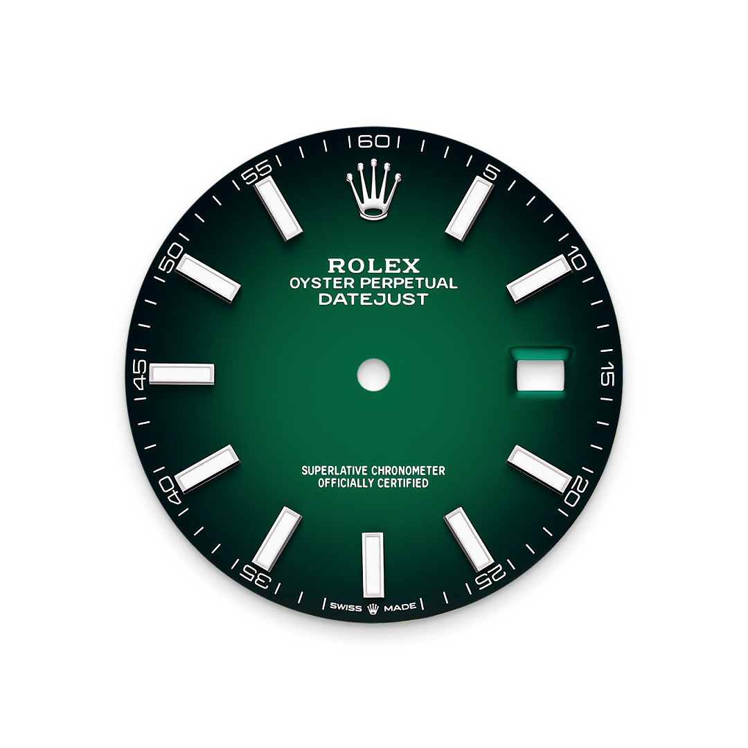 Rolex Datejust 41, Rolesor weiß (Kombination aus Edelstahl Oystersteel und Weißgold), M126334-0033 – Goldschmiede Hofacker – Rolex Zifferblatt