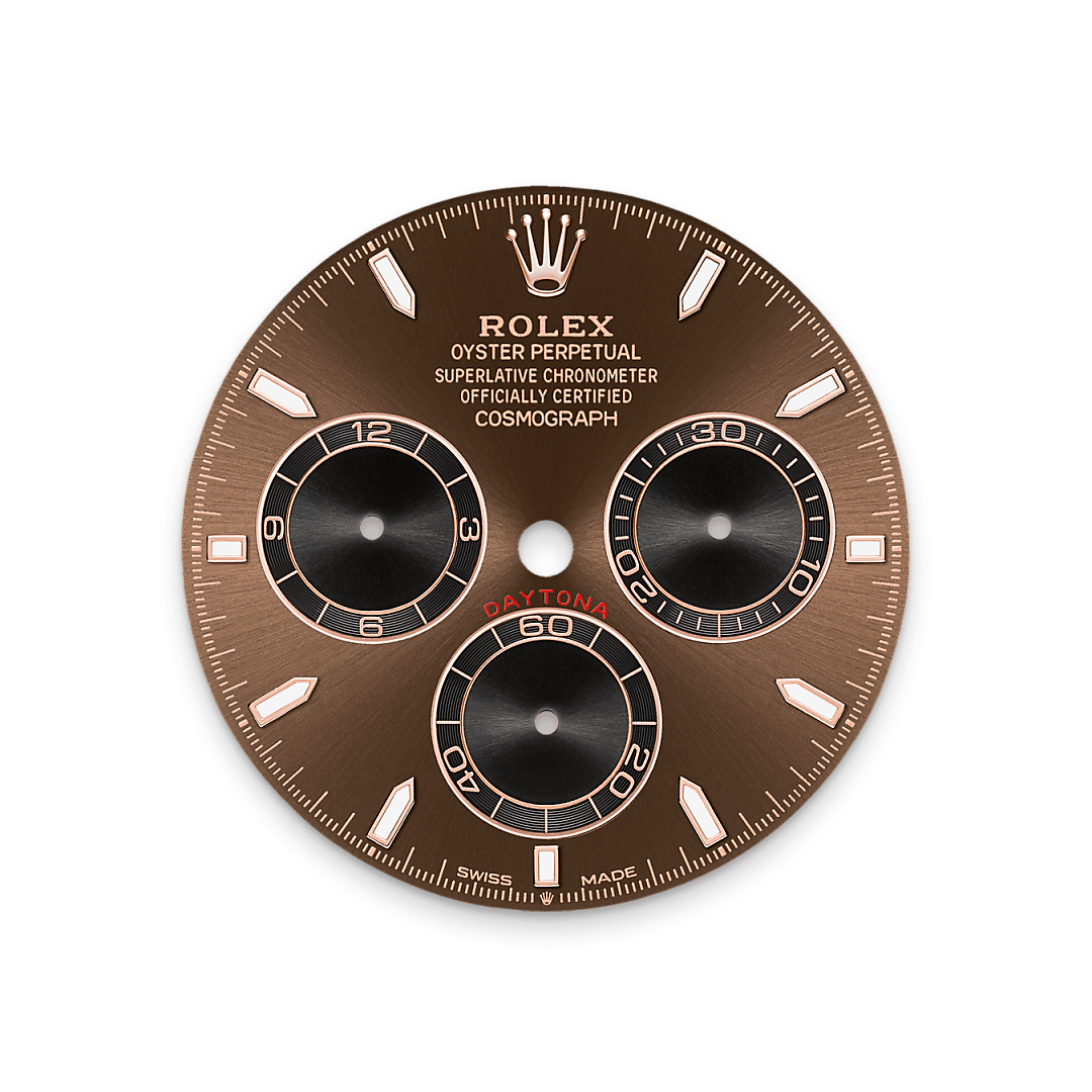 Rolex Cosmograph Daytona, 18 Karat Everose-Gold, M126505-0005 – Goldschmiede Hofacker – Rolex Zifferblatt