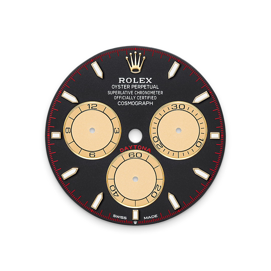 Rolex Cosmograph Daytona, 18 Karat Gelbgold, M126518LN-0004 – Goldschmiede Hofacker – Rolex Zifferblatt