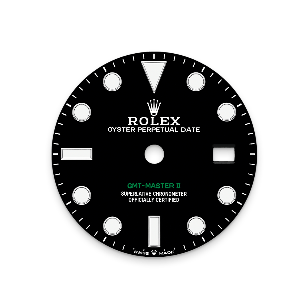 Rolex GMT-Master II, Edelstahl Oystersteel, M126710GRNR-0003 – Goldschmiede Hofacker – Rolex Zifferblatt