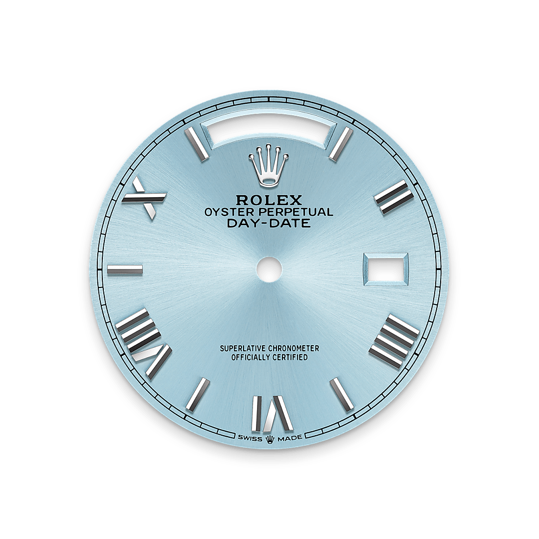 Rolex Day-Date 36, Platin, M128236-0018 – Goldschmiede Hofacker – Rolex Zifferblatt