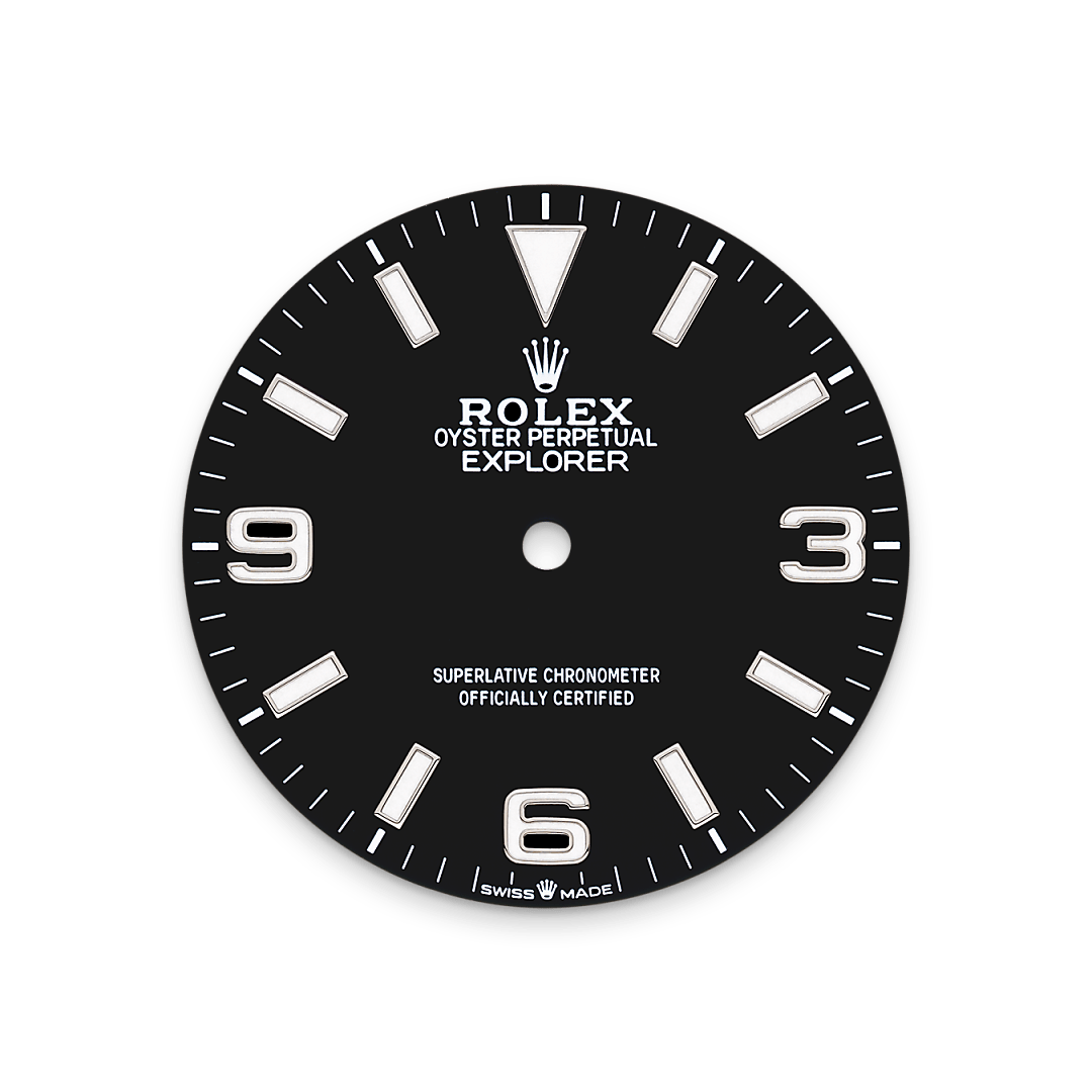 Rolex Explorer 40, Edelstahl Oystersteel, M224270-0001 – Goldschmiede Hofacker – Rolex Zifferblatt