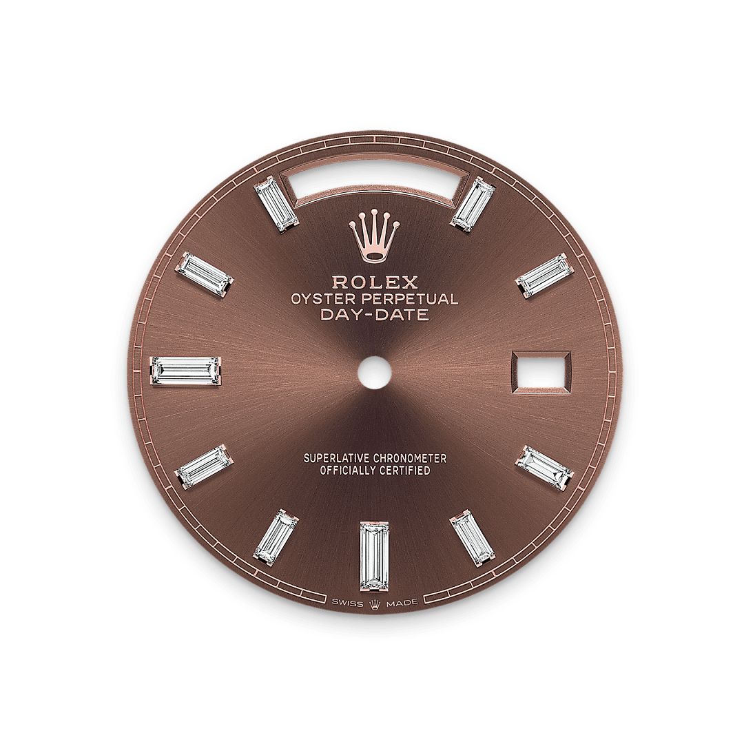 Rolex Day-Date 40, 18 Karat Everose-Gold, M228235-0003 – Goldschmiede Hofacker – Rolex Zifferblatt