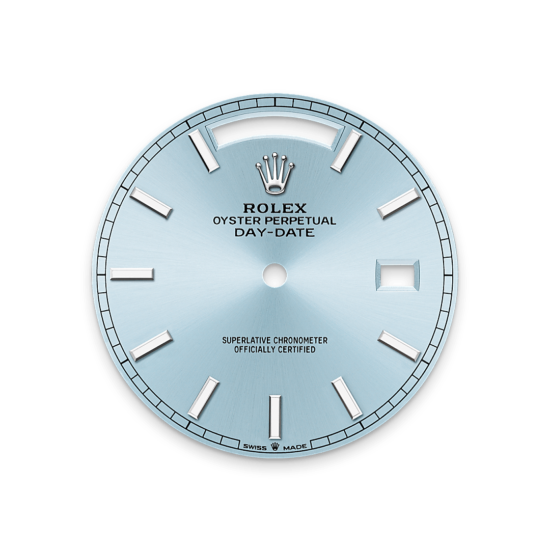 Rolex Day-Date 40, Platin, M228236-0018 – Goldschmiede Hofacker – Rolex Zifferblatt