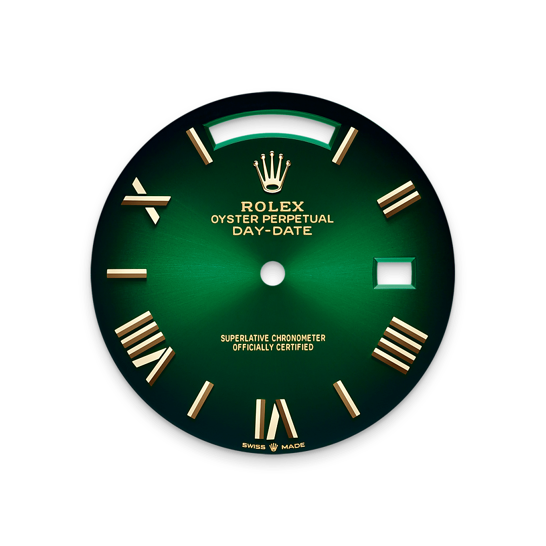 Rolex Day-Date 40, 18 Karat Gelbgold, M228238-0069 – Goldschmiede Hofacker – Rolex Zifferblatt
