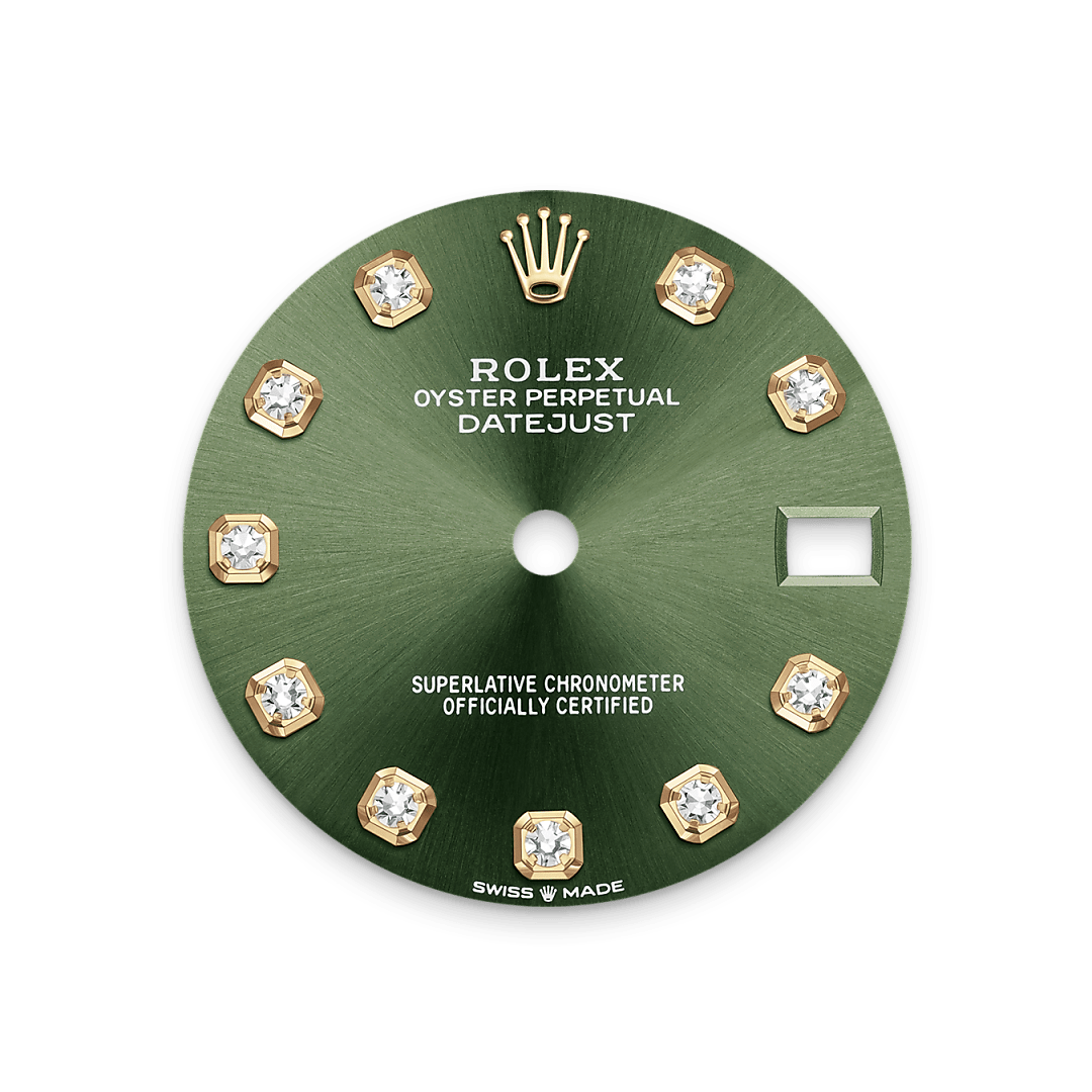 Rolex Datejust 31, Rolesor gelb (Kombination aus Edelstahl Oystersteel und Gelbgold), M278383RBR-0029 – Goldschmiede Hofacker – Rolex Zifferblatt