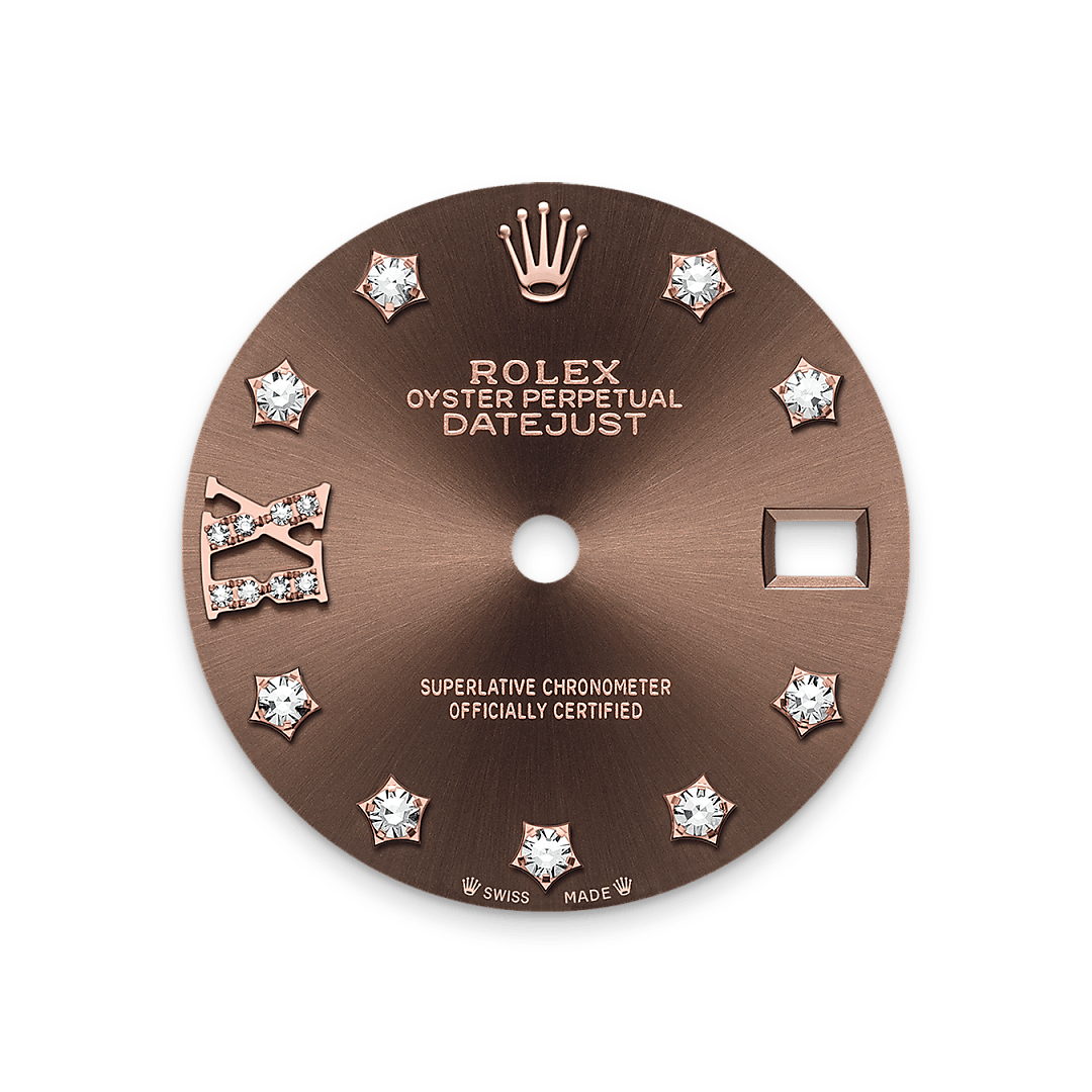 Rolex Lady-Datejust, 18 Karat Everose-Gold, M279135RBR-0001 – Goldschmiede Hofacker – Rolex Zifferblatt