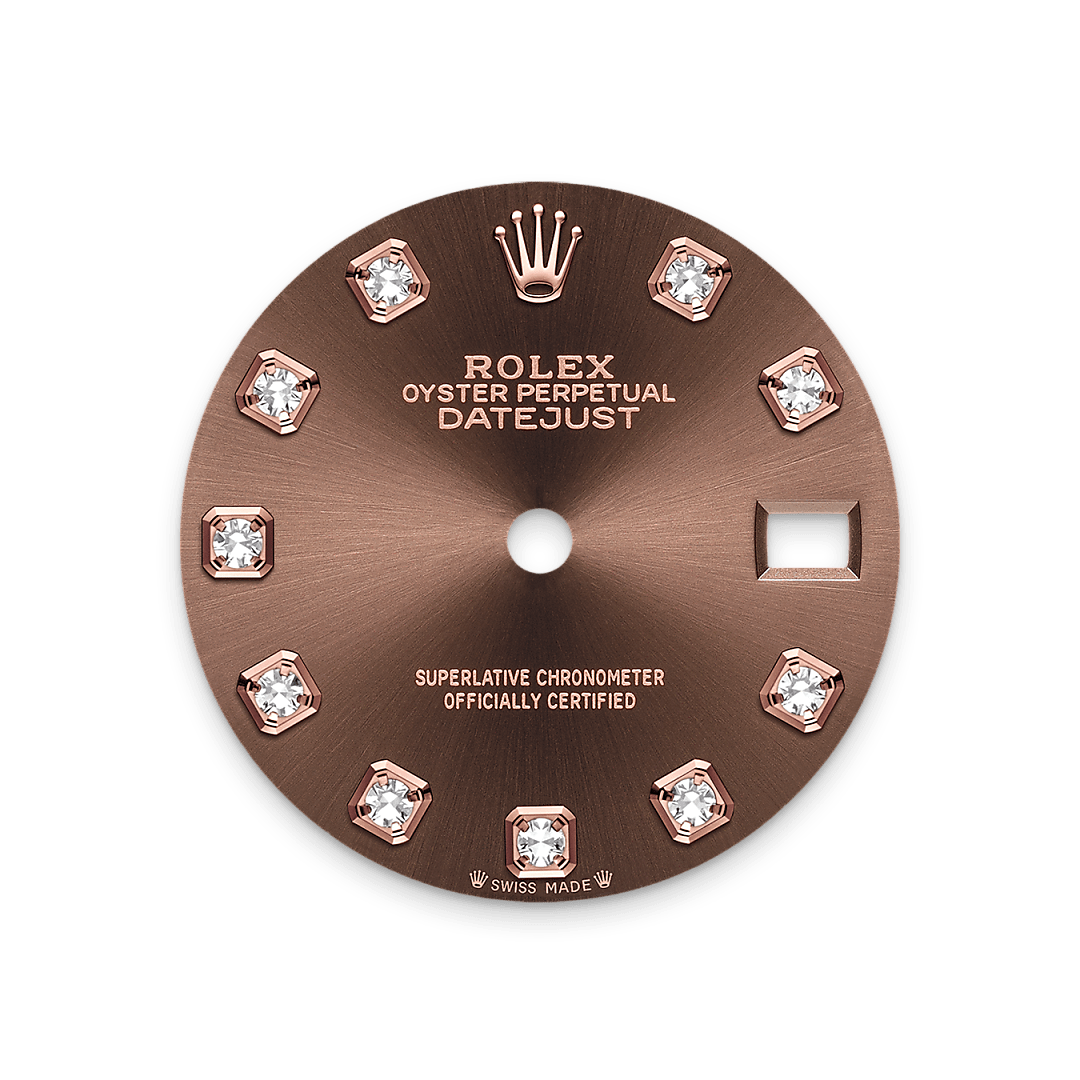 Rolex Lady-Datejust, 18 Karat Everose-Gold, M279135RBR-0018 – Goldschmiede Hofacker – Rolex Zifferblatt