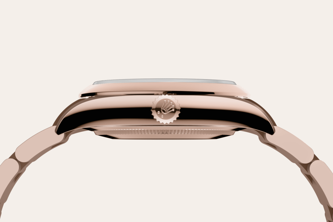 Rolex Oyster Perpetual 34, 18 Karat Everose-Gold, M124205-0002 – Goldschmiede Hofacker – Detailansicht 13