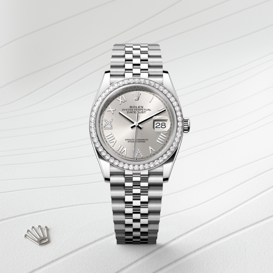 Rolex Datejust 36, Rolesor weiß (Kombination aus Edelstahl Oystersteel und Weißgold), M126284RBR-0059 – Goldschmiede Hofacker – Detailansicht 8
