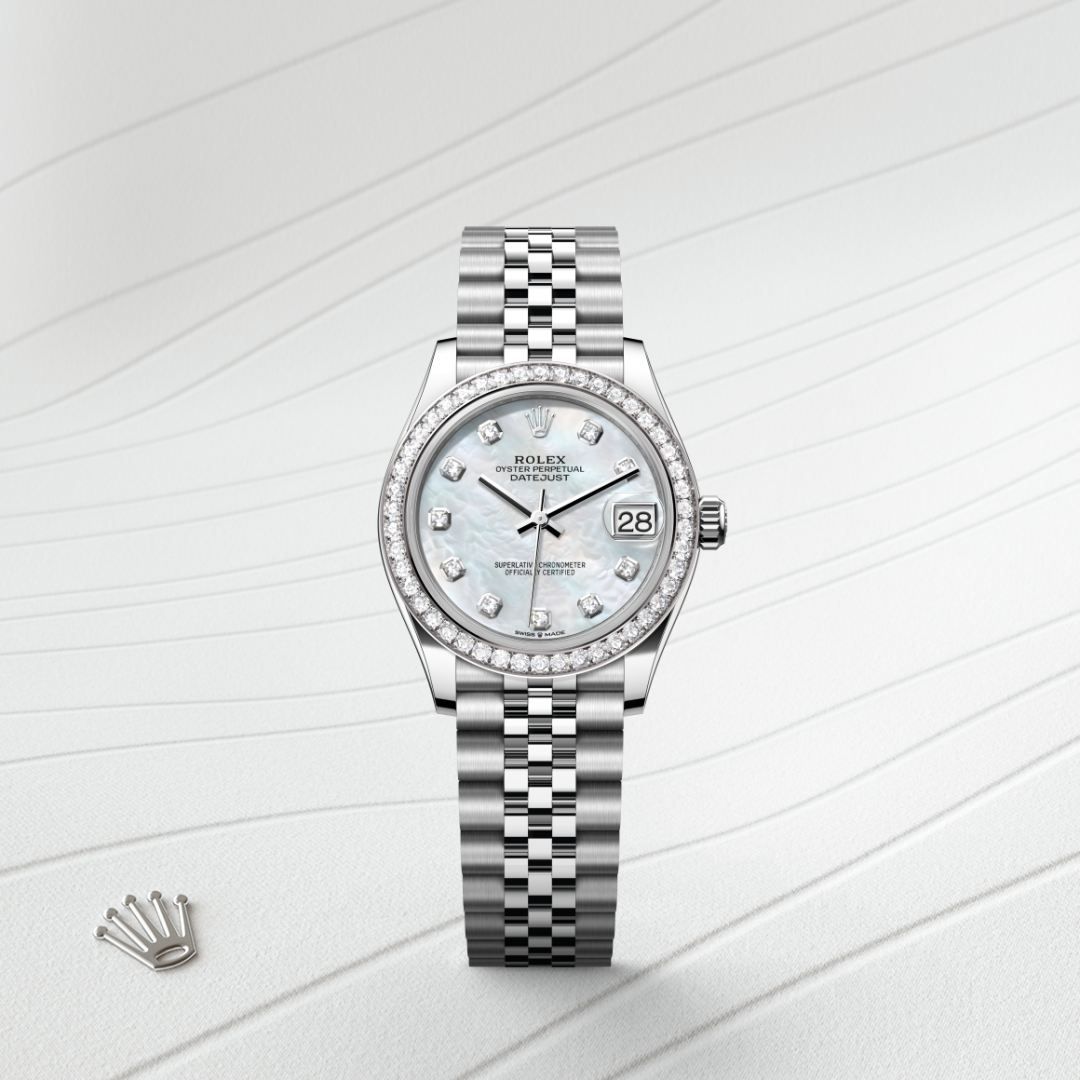 Rolex Datejust 31, Rolesor weiß (Kombination aus Edelstahl Oystersteel und Weißgold), M278384RBR-0008 – Goldschmiede Hofacker – Detailansicht 8