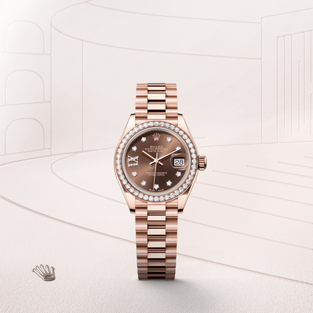 Rolex Lady-Datejust, 18 Karat Everose-Gold, M279135RBR-0001 – Goldschmiede Hofacker – Detailansicht 8