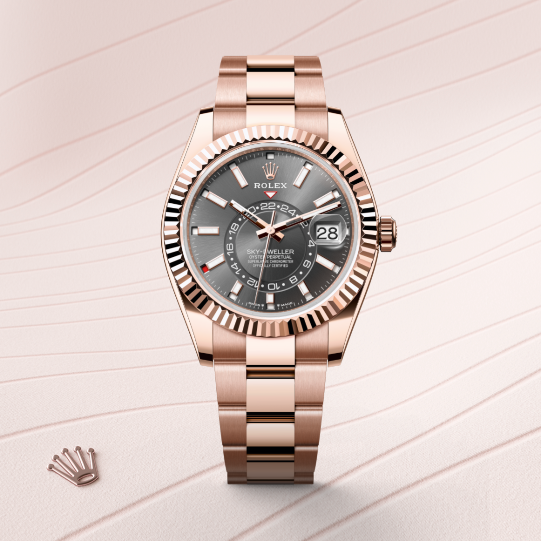 Rolex Sky-Dweller, 18 Karat Everose-Gold, M336935-0004 – Goldschmiede Hofacker – Detailansicht 8