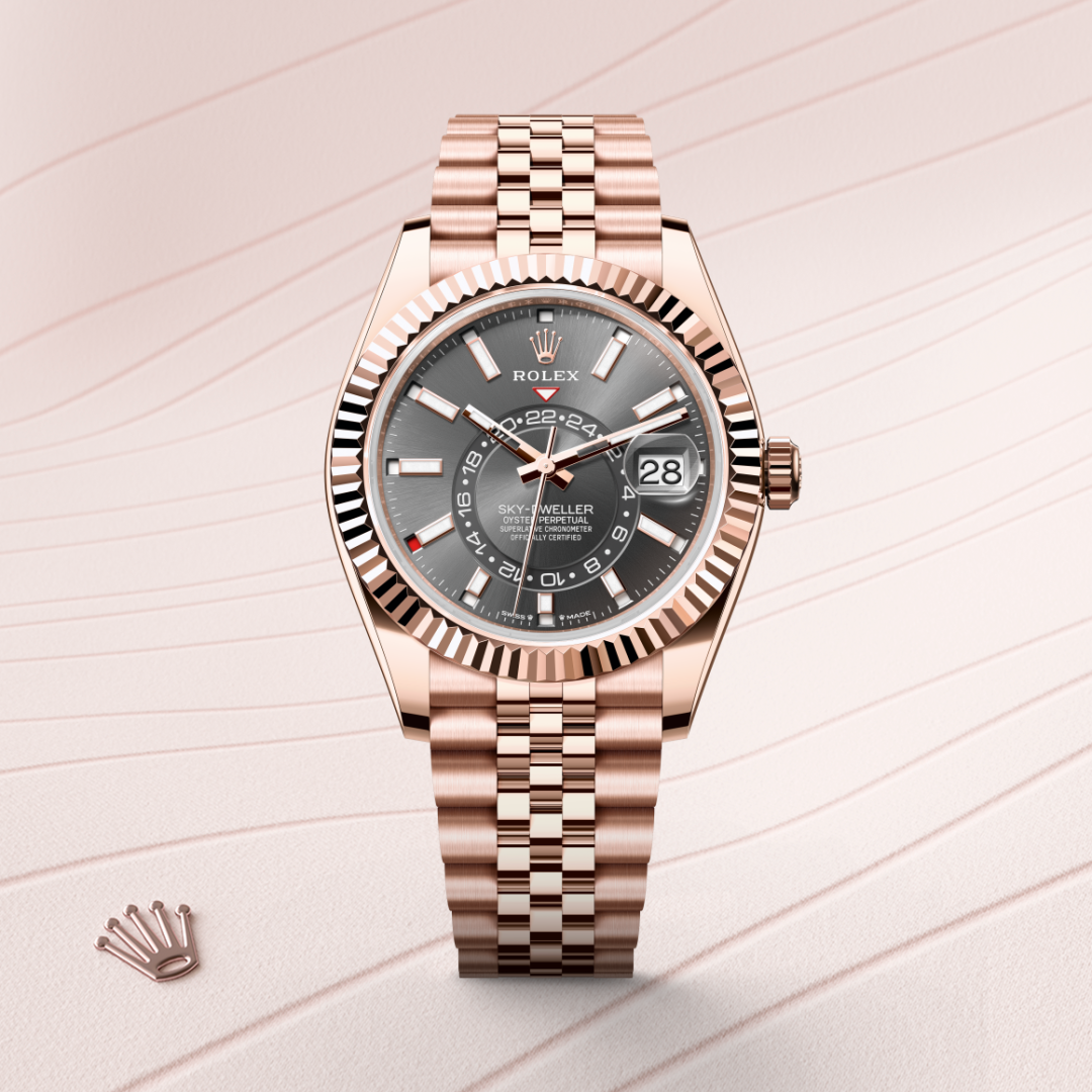Rolex Sky-Dweller, 18 Karat Everose-Gold, M336935-0008 – Goldschmiede Hofacker – Detailansicht 8
