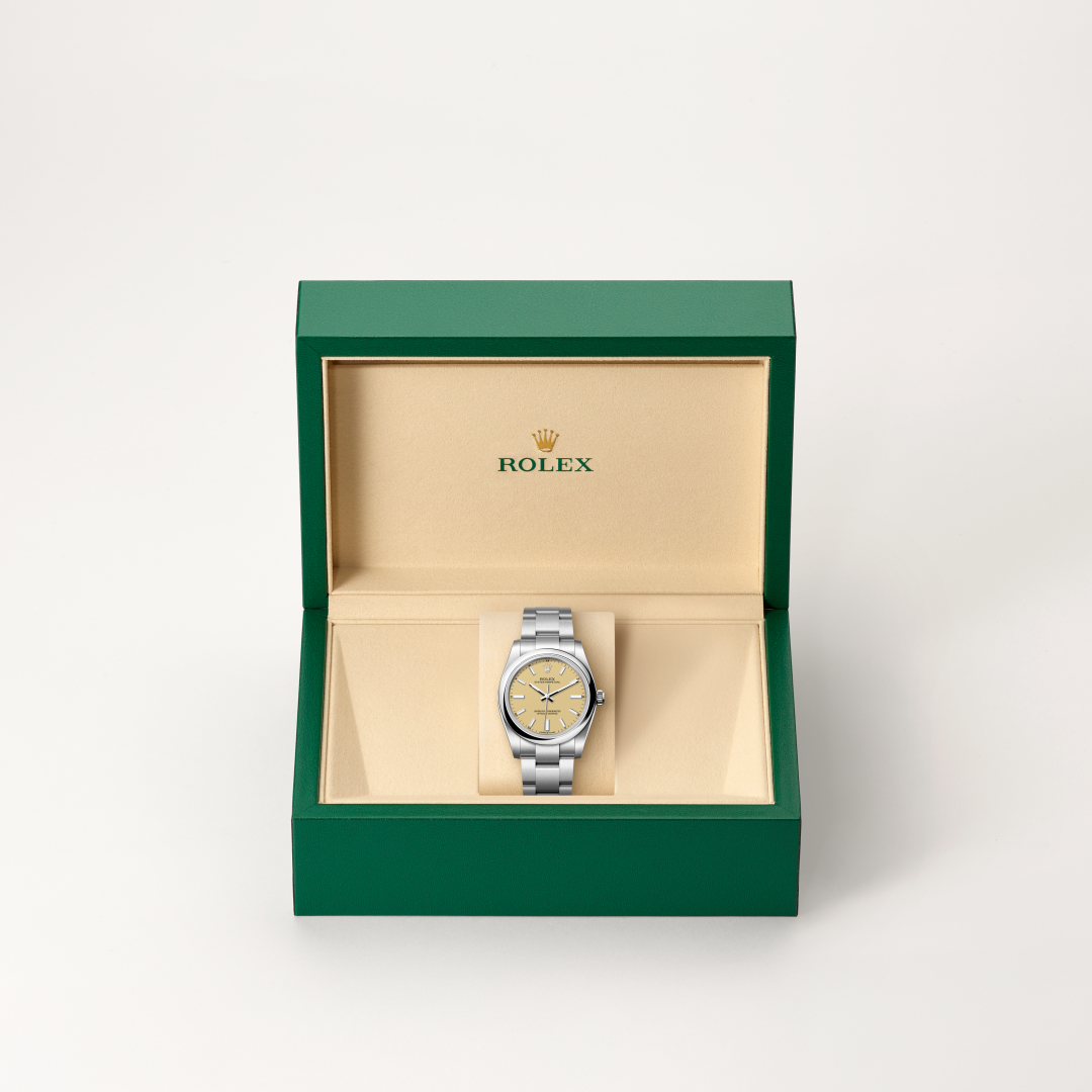 Rolex Oyster Perpetual 34, Edelstahl Oystersteel, M124200-0007 – Goldschmiede Hofacker – Detailansicht 9