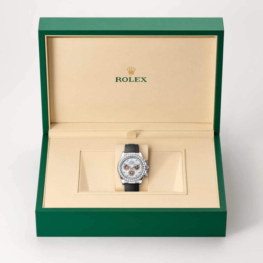 Rolex Cosmograph Daytona, 18 Karat Weißgold, M126589RBR-0001 – Goldschmiede Hofacker – Detailansicht 9