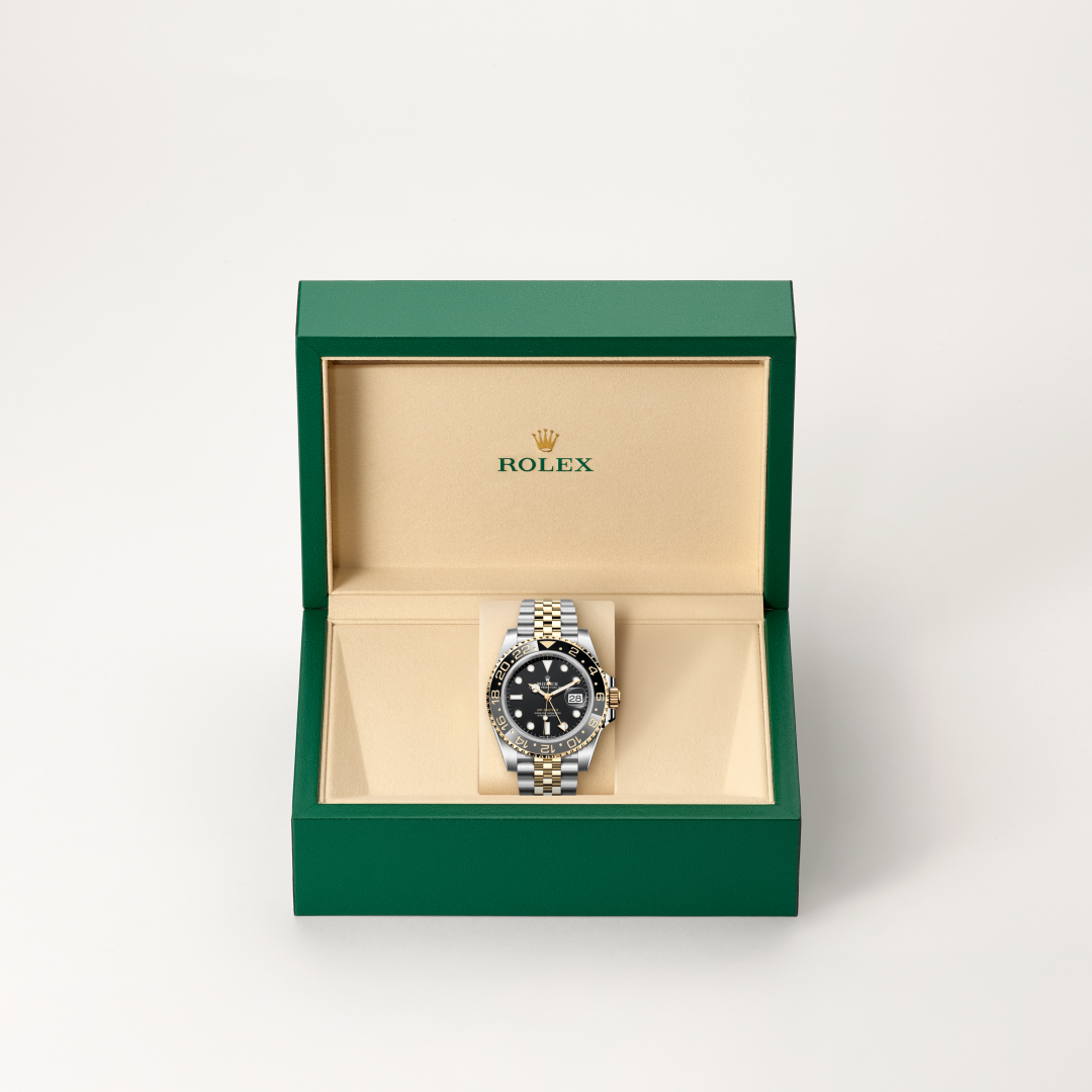 Rolex GMT-Master II, Rolesor gelb (Kombination aus Edelstahl Oystersteel und Gelbgold), M126713GRNR-0001 – Goldschmiede Hofacker – Detailansicht 9