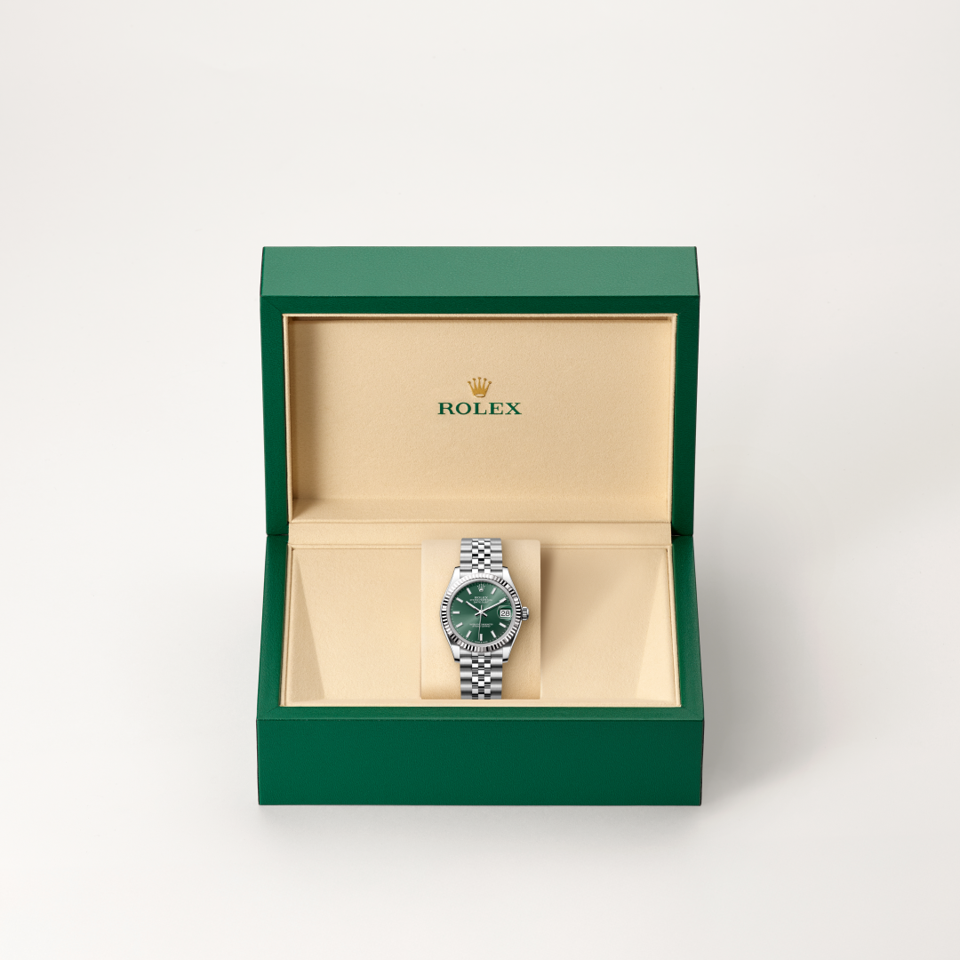 Rolex Datejust 31, Rolesor weiß (Kombination aus Edelstahl Oystersteel und Weißgold), M278274-0018 – Goldschmiede Hofacker – Detailansicht 9