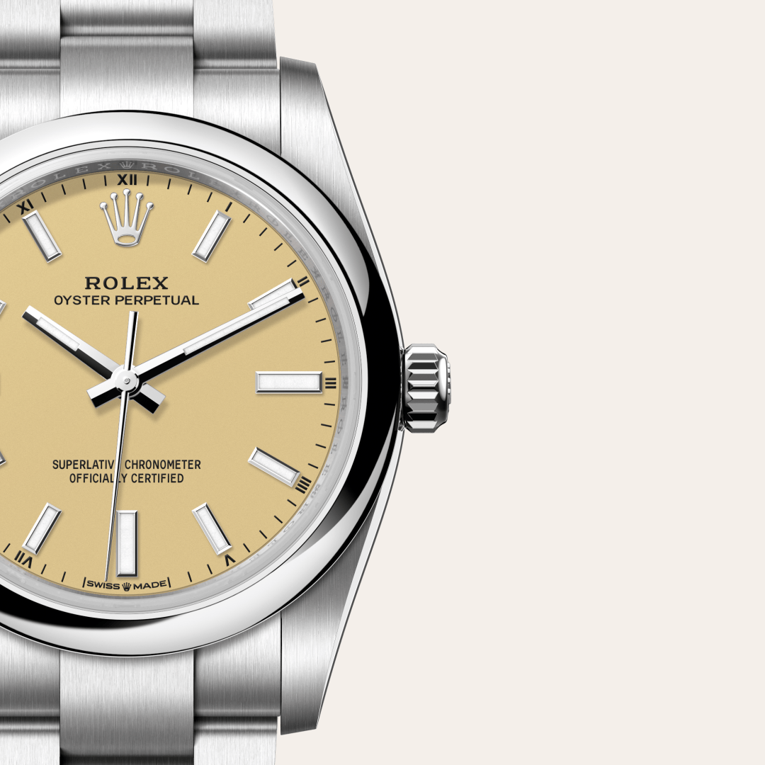 Rolex Oyster Perpetual 34, Edelstahl Oystersteel, M124200-0007 – Goldschmiede Hofacker – Detailansicht 10