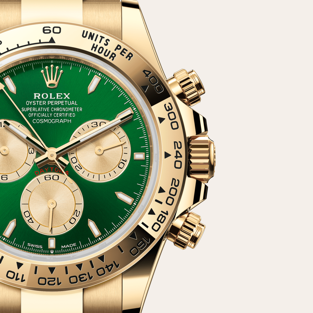 Rolex Cosmograph Daytona, 18 Karat Gelbgold, M126508-0008 – Goldschmiede Hofacker – Detailansicht 10