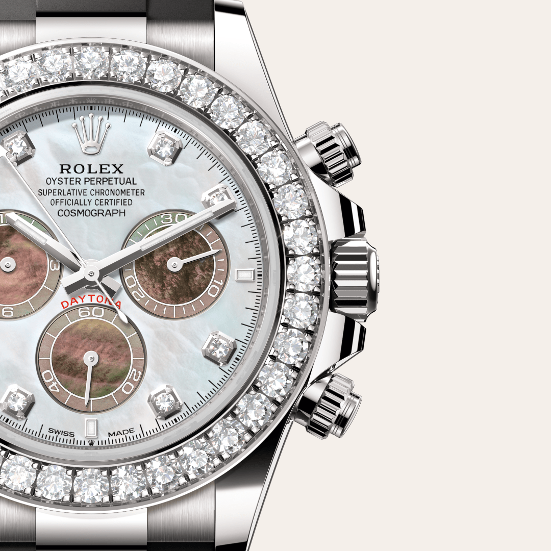 Rolex Cosmograph Daytona, 18 Karat Weißgold, M126589RBR-0001 – Goldschmiede Hofacker – Detailansicht 10