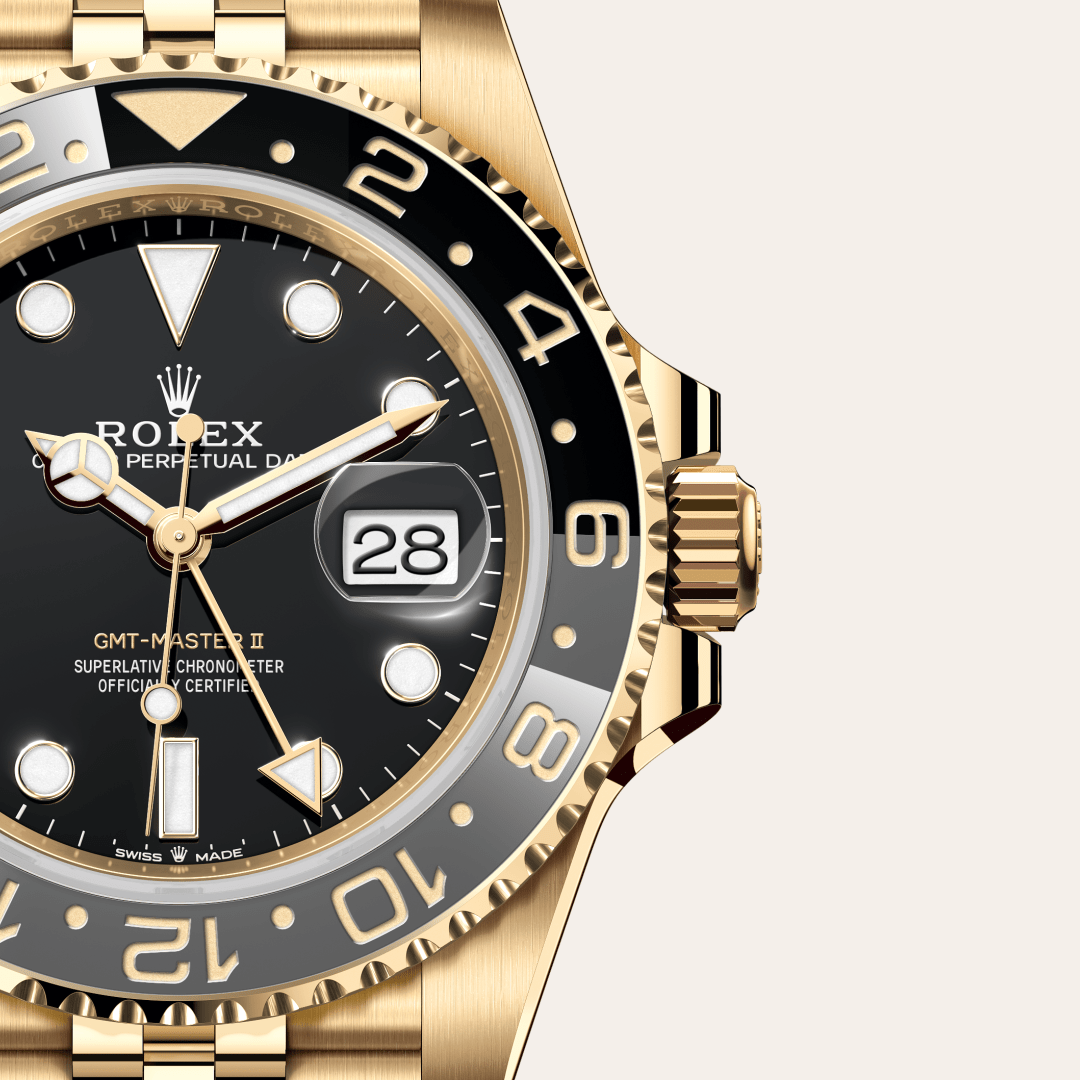 Rolex GMT-Master II, 18 Karat Gelbgold, M126718GRNR-0001 – Goldschmiede Hofacker – Detailansicht 10
