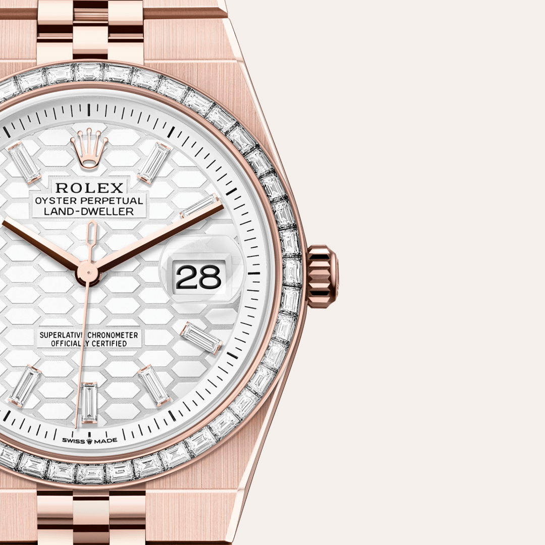 Rolex Land-Dweller 36, 18 Karat Everose-Gold, M127285TBR-0002 – Goldschmiede Hofacker – Detailansicht 10
