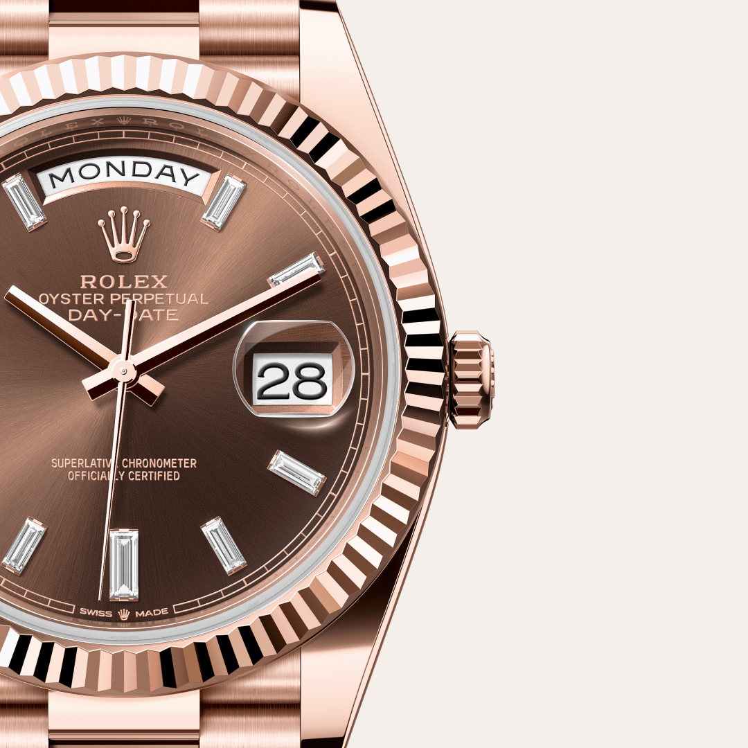 Rolex Day-Date 40, 18 Karat Everose-Gold, M228235-0003 – Goldschmiede Hofacker – Detailansicht 10