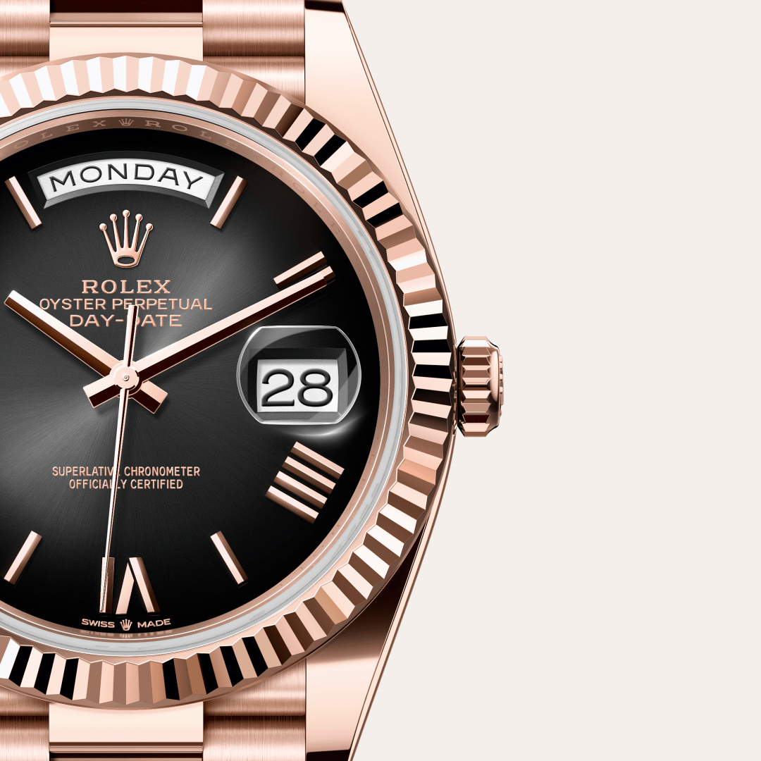 Rolex Day-Date 40, 18 Karat Everose-Gold, M228235-0055 – Goldschmiede Hofacker – Detailansicht 10