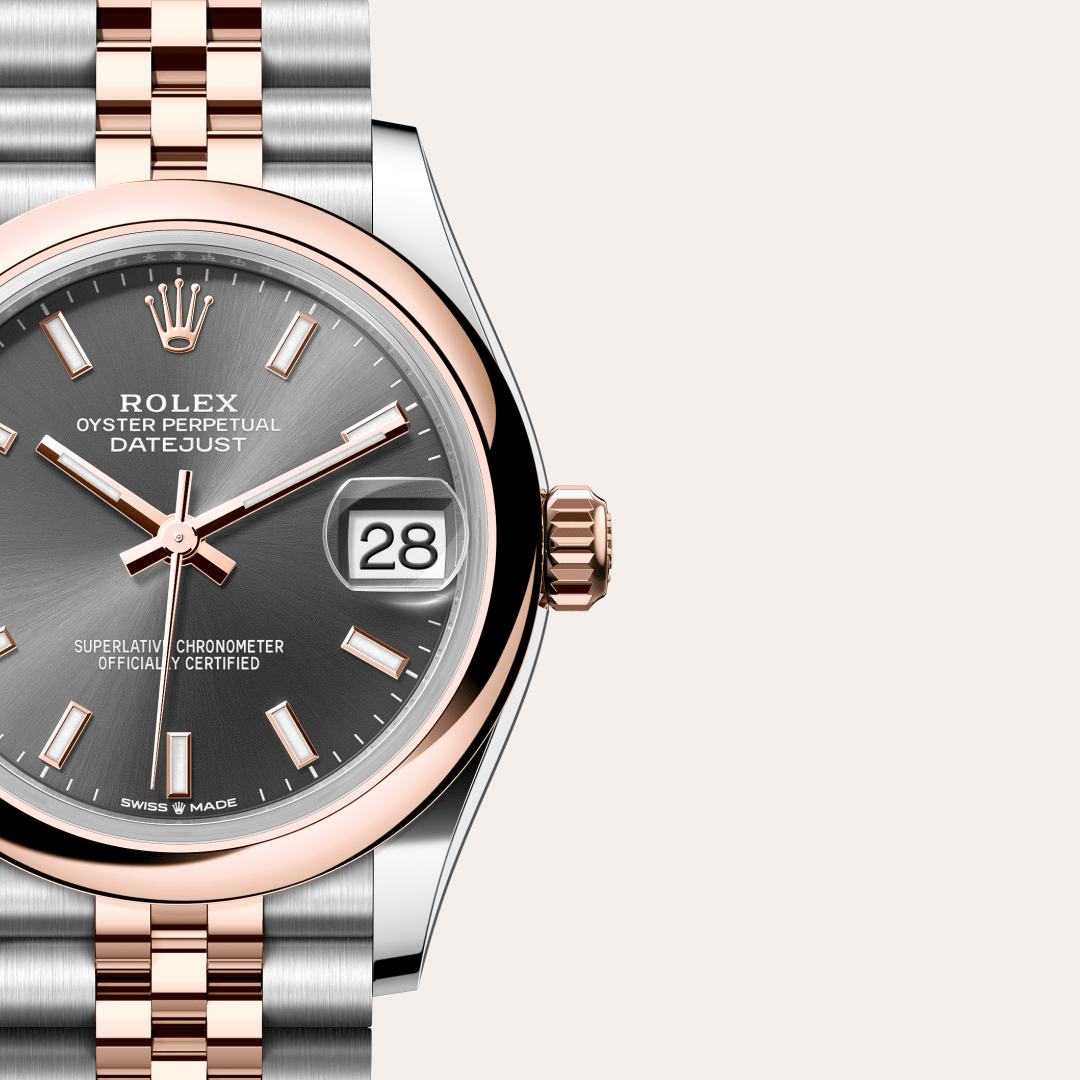 Rolex Datejust 31, Rolesor Everose (Kombination aus Edelstahl Oystersteel und Everose-Gold), M278241-0018 – Goldschmiede Hofacker – Detailansicht 10