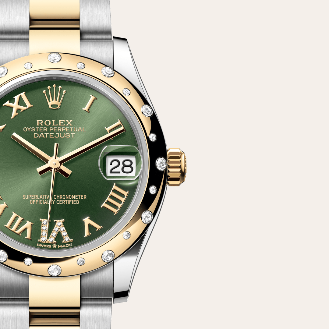 Rolex Datejust 31, Rolesor gelb (Kombination aus Edelstahl Oystersteel und Gelbgold), M278343RBR-0015 – Goldschmiede Hofacker – Detailansicht 10