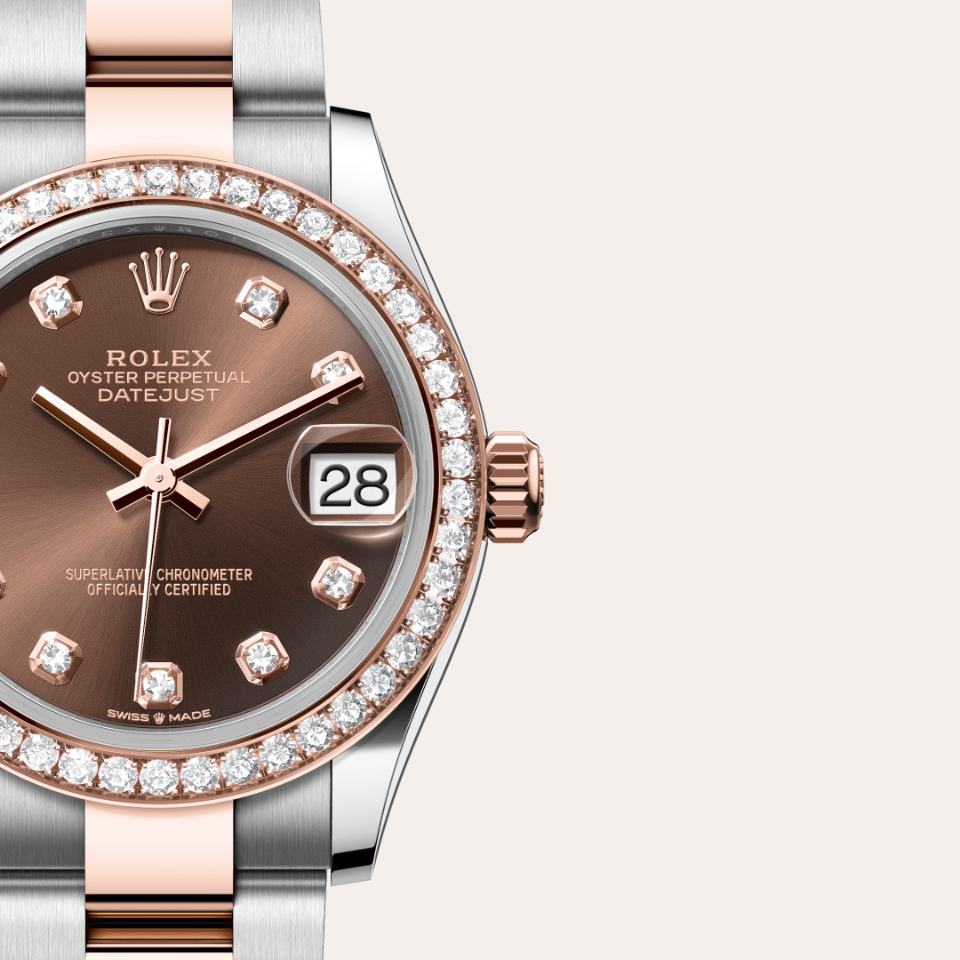 Rolex Datejust 31, Rolesor Everose (Kombination aus Edelstahl Oystersteel und Everose-Gold), M278381RBR-0027 – Goldschmiede Hofacker – Detailansicht 10