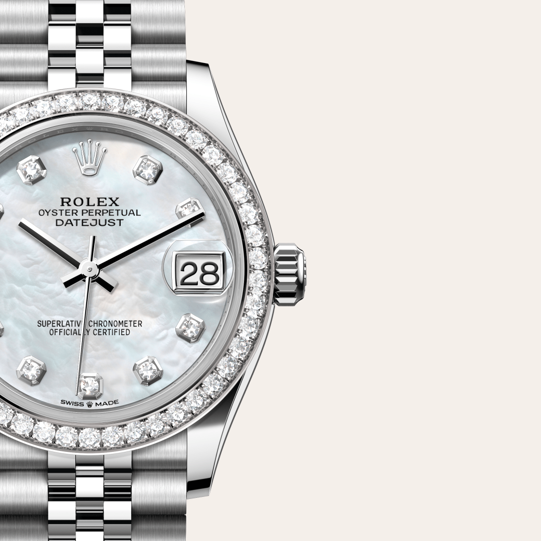 Rolex Datejust 31, Rolesor weiß (Kombination aus Edelstahl Oystersteel und Weißgold), M278384RBR-0008 – Goldschmiede Hofacker – Detailansicht 10