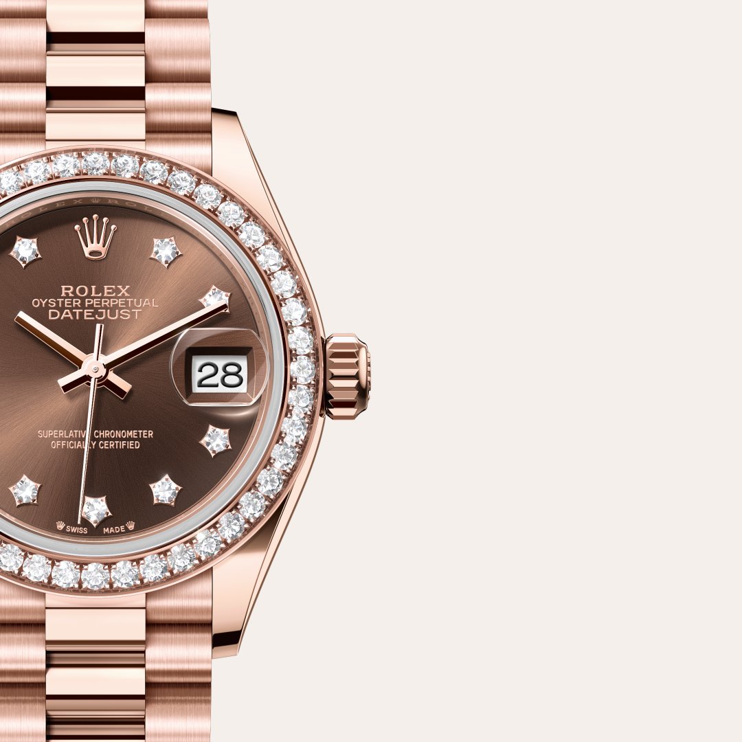 Rolex Lady-Datejust, 18 Karat Everose-Gold, M279135RBR-0001 – Goldschmiede Hofacker – Detailansicht 10