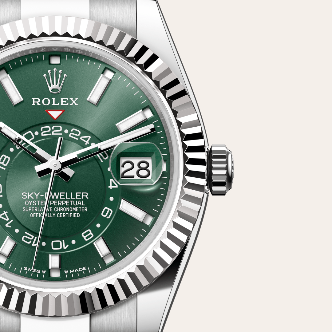 Rolex Sky-Dweller, Rolesor weiß (Kombination aus Edelstahl Oystersteel und Weißgold), M336934-0001 – Goldschmiede Hofacker – Detailansicht 10