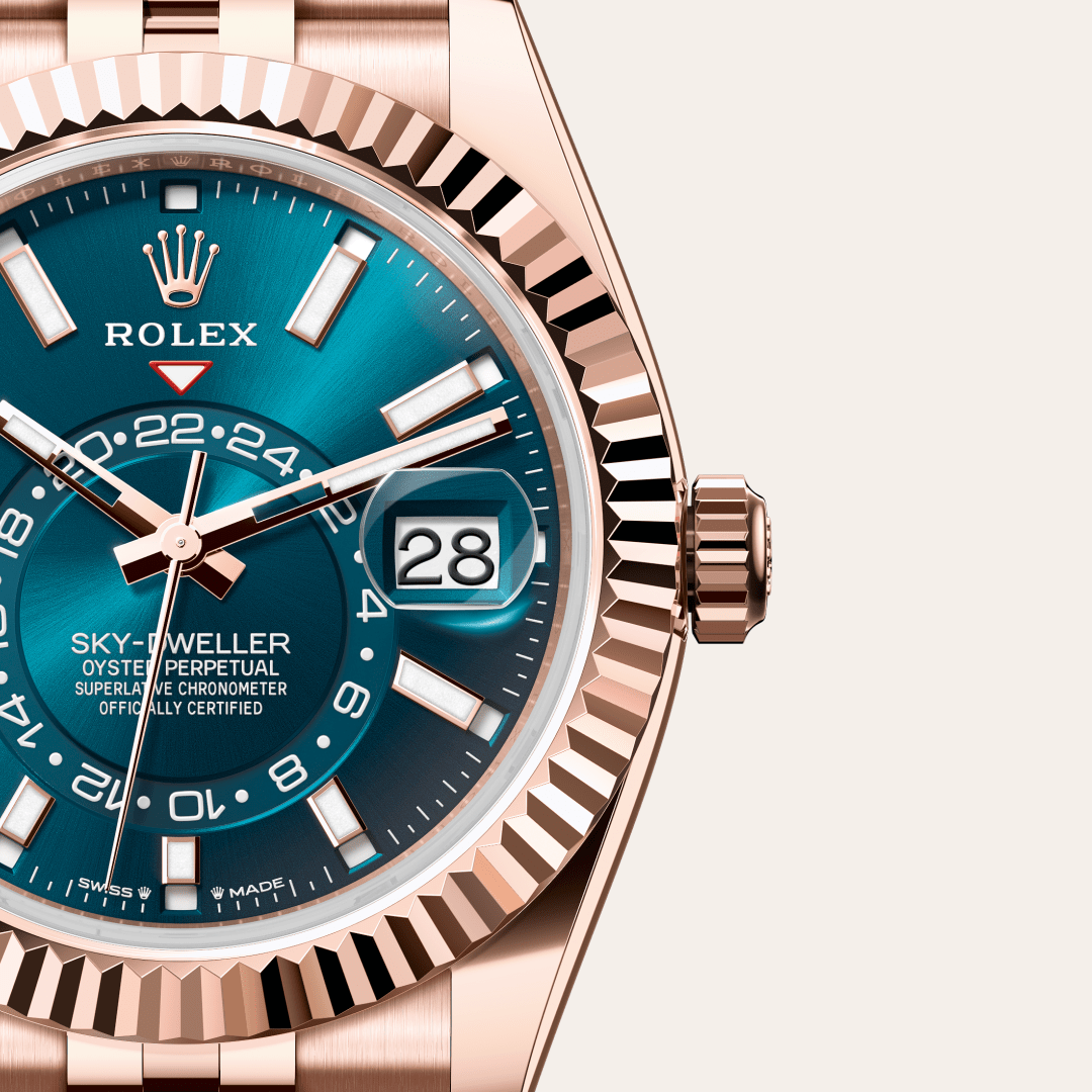 Rolex Sky-Dweller, 18 Karat Everose-Gold, M336935-0005 – Goldschmiede Hofacker – Detailansicht 10