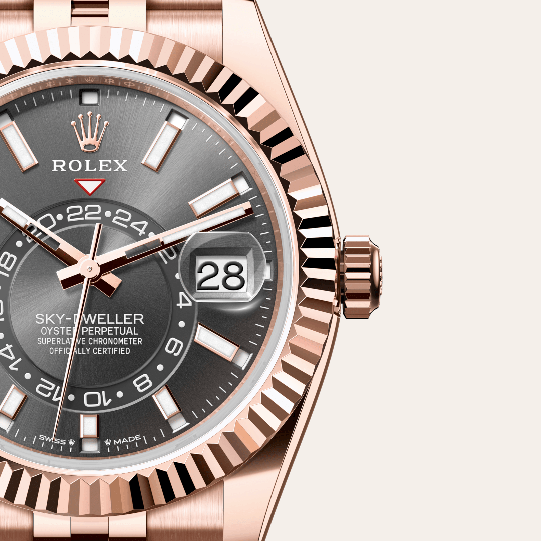 Rolex Sky-Dweller, 18 Karat Everose-Gold, M336935-0008 – Goldschmiede Hofacker – Detailansicht 10