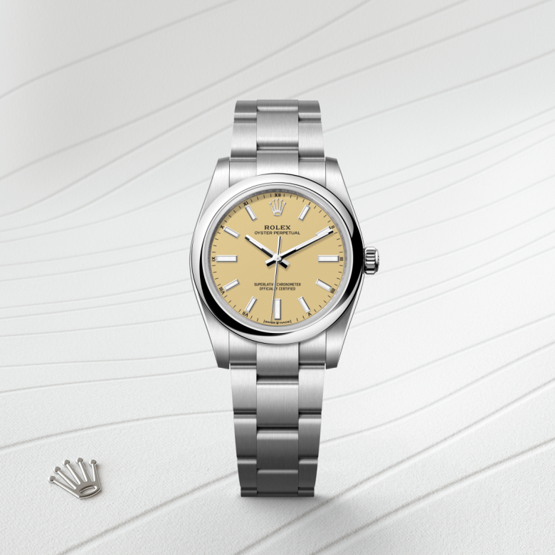 Rolex Oyster Perpetual 34, Edelstahl Oystersteel, M124200-0007 – Goldschmiede Hofacker – Detailansicht 5