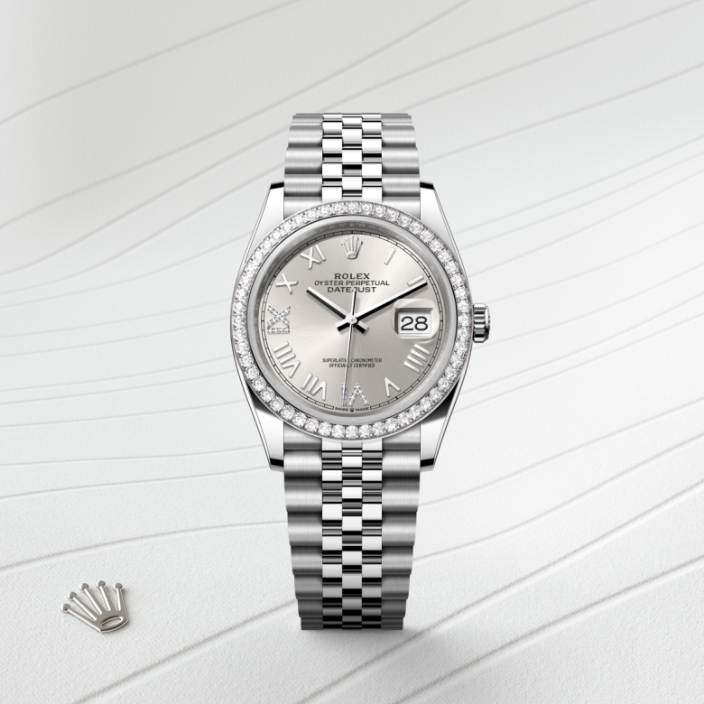 Rolex Datejust 36, Rolesor weiß (Kombination aus Edelstahl Oystersteel und Weißgold), M126284RBR-0059 – Goldschmiede Hofacker – Detailansicht 5