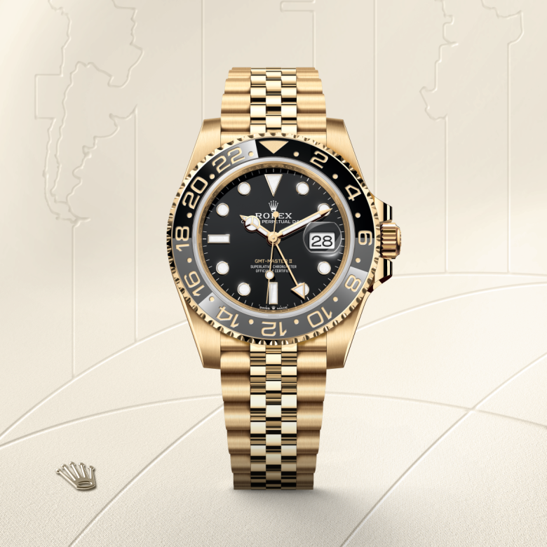 Rolex GMT-Master II, 18 Karat Gelbgold, M126718GRNR-0001 – Goldschmiede Hofacker – Detailansicht 5