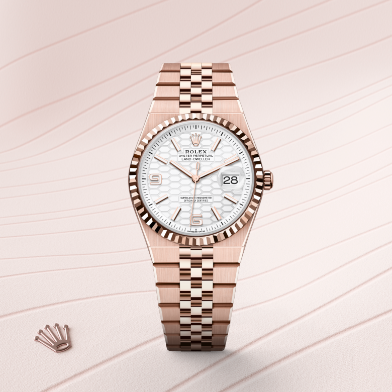 Rolex Land-Dweller 36, 18 Karat Everose-Gold, M127235-0001 – Goldschmiede Hofacker – Detailansicht 5
