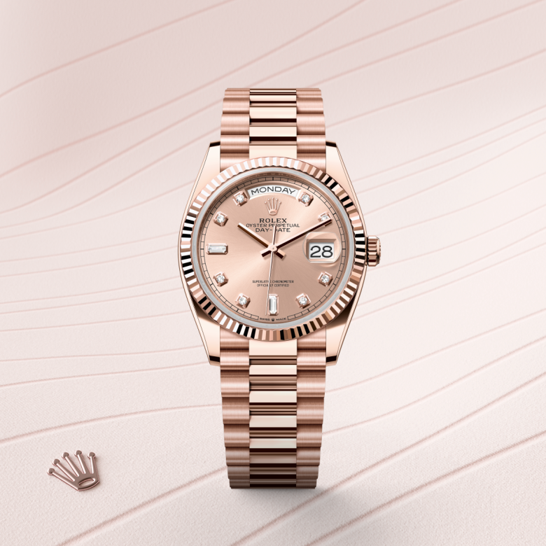 Rolex Day-Date 36, 18 Karat Everose-Gold, M128235-0009 – Goldschmiede Hofacker – Detailansicht 5