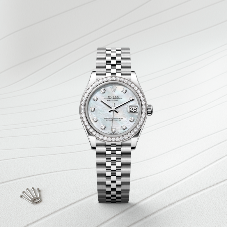 Rolex Datejust 31, Rolesor weiß (Kombination aus Edelstahl Oystersteel und Weißgold), M278384RBR-0008 – Goldschmiede Hofacker – Detailansicht 5