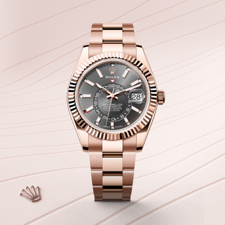 Rolex Sky-Dweller, 18 Karat Everose-Gold, M336935-0004 – Goldschmiede Hofacker – Detailansicht 5