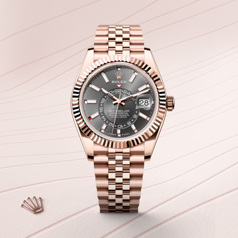 Rolex Sky-Dweller, 18 Karat Everose-Gold, M336935-0008 – Goldschmiede Hofacker – Detailansicht 5