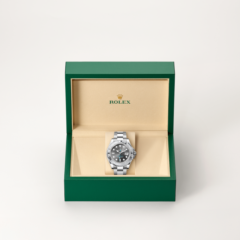 Rolex Yacht-Master 40, Rolesium (Kombination aus Edelstahl Oystersteel und Platin), M126622-0001 – Goldschmiede Hofacker – Detailansicht 6