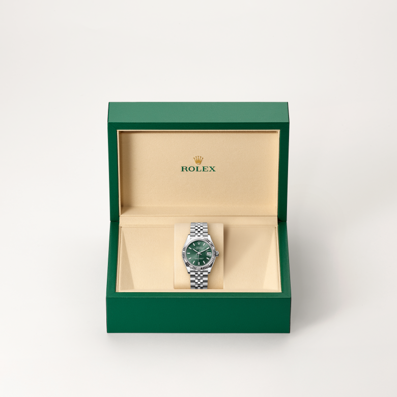 Rolex Datejust 31, Rolesor weiß (Kombination aus Edelstahl Oystersteel und Weißgold), M278274-0018 – Goldschmiede Hofacker – Detailansicht 6